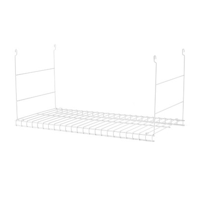 Rubbermaid 24 Universal Closet Steel Wire Added Storage Hanging Shelf, White