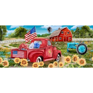 Briarwood Lane Summer Land of the Free Mini Mat 22x10 Indoor Outdoor For Summer Doormat - 1 of 2