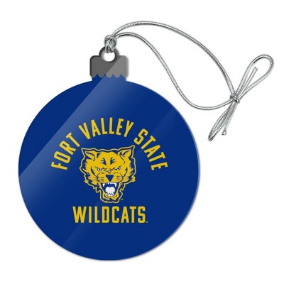 Fort Valley State University Wildcats Logo Acrylic Christmas Tree Holiday Ornament