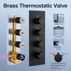CASAINC 3 Functions Ceiling Mounted Thermostatic Shower System with 6 Body Jets and Rough-in Valve in Matte Black - 3 of 4