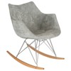 LeisureMod Willow Nursery Rocking Chair in Twill Fabric/Velvet Upholstery - Eiffel Ash Wood Base, Plus Comfort, Perfect for Nurseries - 2 of 4