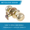 Gold Dummy Door Knob for Double Doors, Non-Turning French Style Closet Lever Handle, 1 Pack - 2 of 4