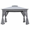 Bigget 10x12 Outdoor Gazebo Tent with Double Roof, Patio Gazebo with Mosquito Netting, Patio Canopy for Backyard, Garden, Lawn and Deck - 2 of 4