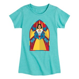 Girls' - Snow White - Stained Glass Fitted Short Sleeve Graphic T-Shirt - 1 of 4
