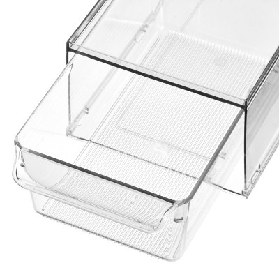 iDESIGN Stackable Kitchen Storage Drawer - Set of 4 - Clear — фото 4