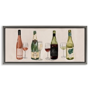 Stupell Industries Various Wine & Champagne Bottles Floating Frame Canvas Art - 1 of 4
