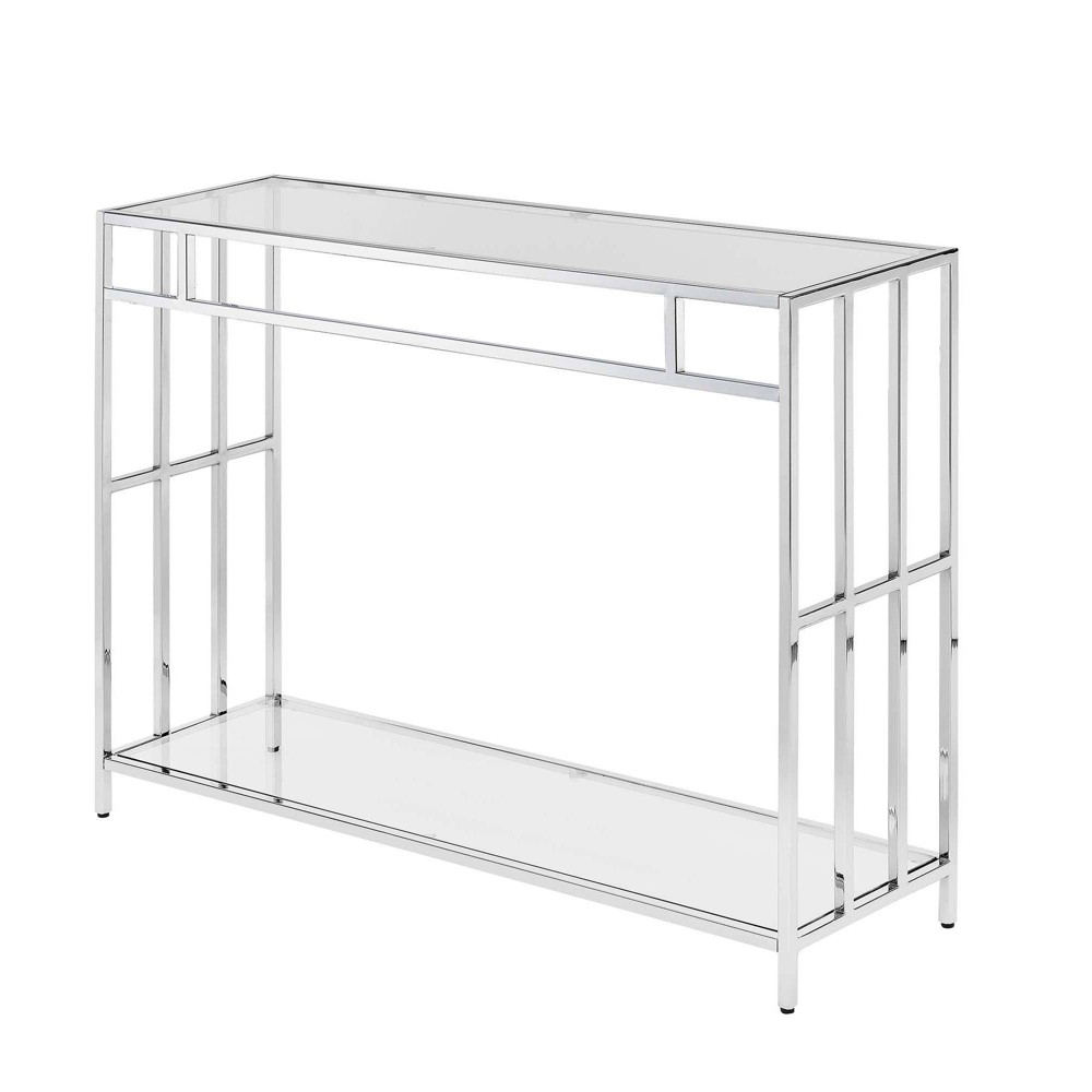 Photos - Coffee Table Mission Glass Console Table Chrome - Breighton Home