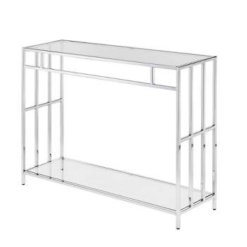 Mission Glass Console Table Chrome - Breighton Home