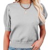 Coolmee Women's Puff Short Sleeve Sweater Tops Fashion Business Casual Knit Crew Neck T Shirts Outfits Work Blouses Clothes - 2 of 3