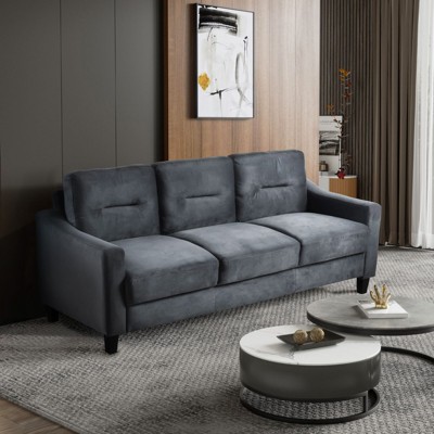 NicBex Couches for Living Room 32.2" Single Sofa Couch Modern Velvet Upholstered Sofa Couch 1-seat Sofa with Solid Wood Legs