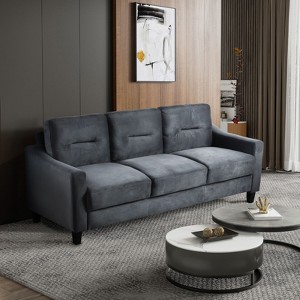CAVINAS Sofa Couch Modern Velvet Upholstered Sofa Couch with Solid Wood Legs - 1 of 4