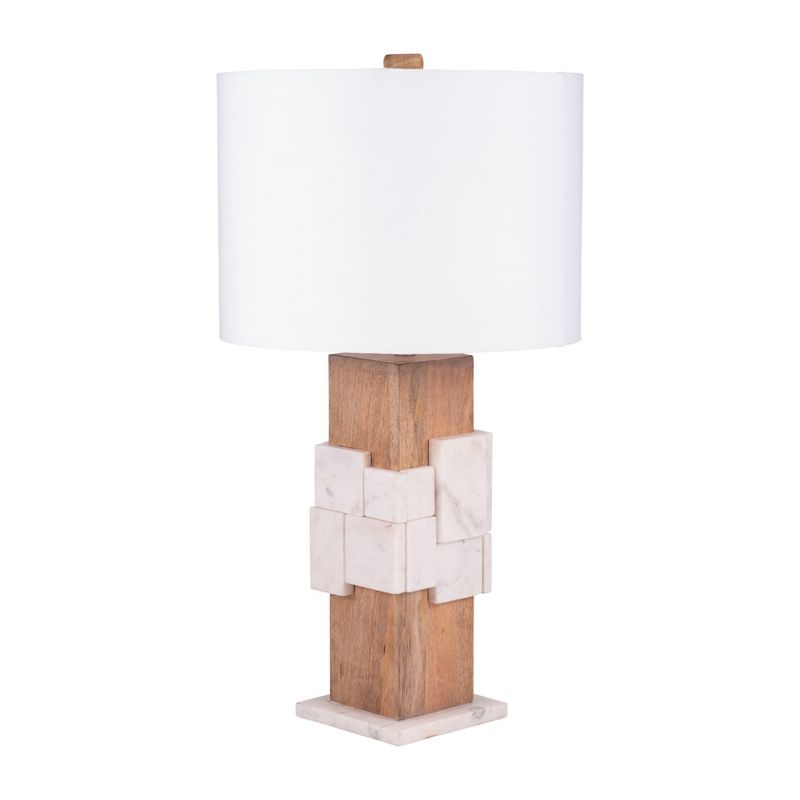 SAGEBROOK HOME 18&#34; Marble Table Lamp White, 2 of 9