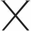 vidaXL Dining table legs 2 pcs X-shaped 80x(72-73) cm steel black - 4 of 4