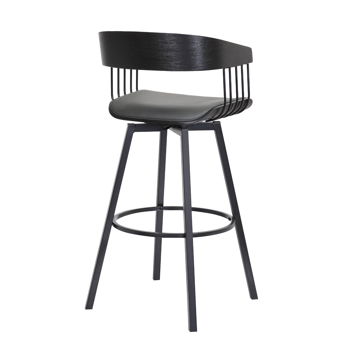 Athena Upholstered Swivel Barstool - thumbnail 5