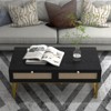 2 Rattan Drawers Coffee Table , Modern Center Table,Accent Wooden Tables for Living Room, - 3 of 4