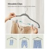 SONGMICS 30 Packs Velvet Skirt Pants Hangers Velvet Hangers with Adjustable Clips Non Slip Space Saving Clothes Hangers - 3 of 4
