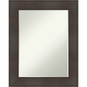 Amanti Art William Rustic Woodgrain Petite Bevel Bathroom Wall Mirror 30.25 x 24.25 in. - 1 of 4