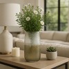 Decorative Large Glass Vase for Living Room Decor - Modern Accent Flower Vase for Home, Mantel, and Office Decor - House Decor - 13", Green - 2 of 4
