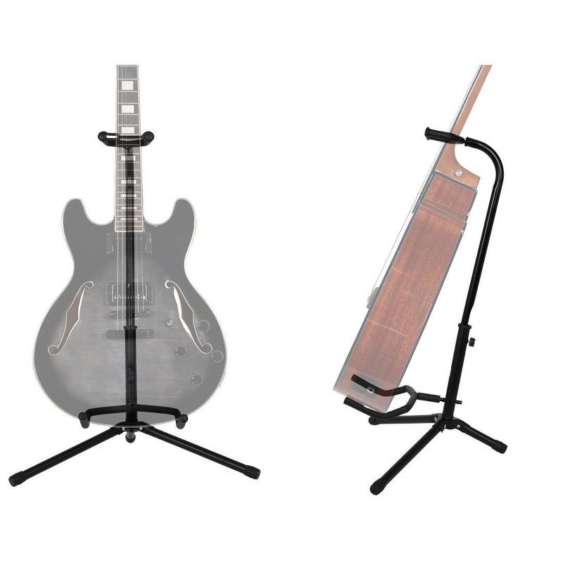 Monoprice Classic Single Guitar Stand - Black | 25 - 29 Inch Adjustable Neck, 20.5 Inch Base Span Compatible With All Standard Sized Guitars, 2 of 7