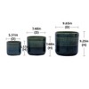 NAYSAYE Planter Set of 3 Grid Ceramic Flowerpot Sleek Glossy Design for Indoor Outdoor Garden, Blue Green, 9.65"*9.65"*9.26" - 3 of 4
