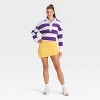 Women's Game Day Striped Cropped Long Sleeve Polo T-Shirt - JoyLab™ - 3 of 3