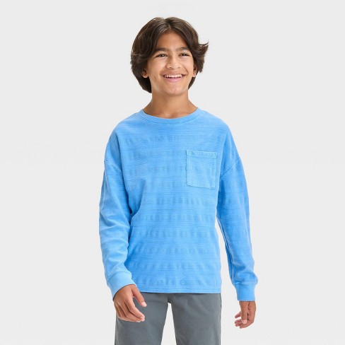 Boys' Long Sleeve Jacquard T-Shirt - Cat & Jack™ - image 1 of 3