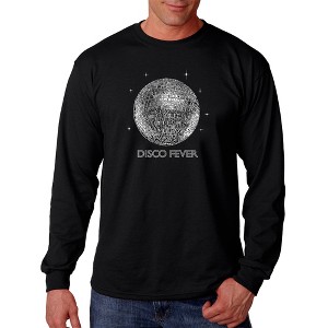 LA Pop Art Men's Word Art Long Sleeve T-shirt - Disco Ball - 1 of 4