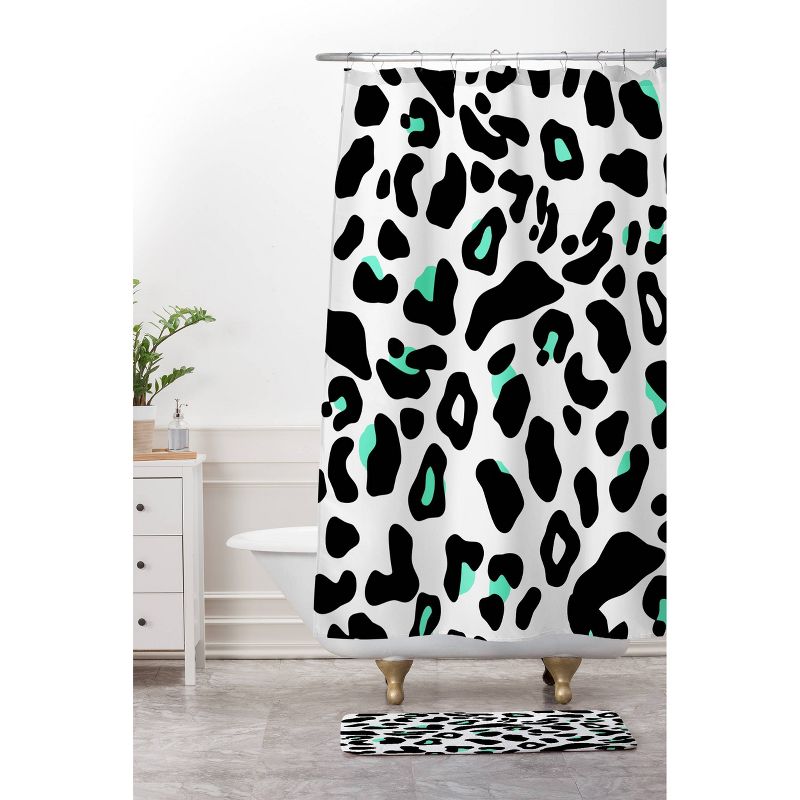 Allyson Johnson Neon Leopard Shower Curtain Black/White - Deny Designs, 4 of 6