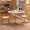 Jojoka 3-Piece Dining Table Set for 2, Small Round Dining Set with 2 Upholstered Chairs - 2 of 4