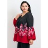 Avenue Women's Plus Size Tamlyn Lace Up Print Top - 4 of 4