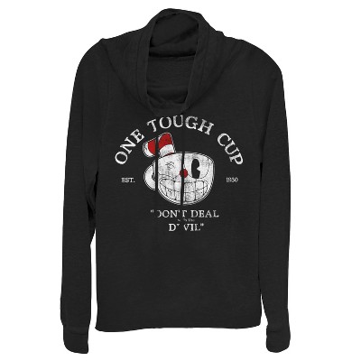 Juniors Womens Cuphead Tough Cup Est. 1930 Cowl Neck Sweatshirt
