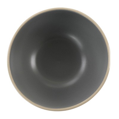 Gray Matte Ceramic Microwave Safe Cereal Bowl