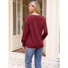 INSPIRE CHIC Women's Long Lantern Sleeve V Neck Lightweight Casual Sweater - 3 of 4