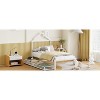 Okak Platform Bed Frame with House-Shaped Headboard and 2 Drawers Metal Storage Bed No Box Spring Needed Easy Assembly - 3 of 4