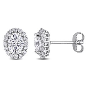 EVERLY JEWELRY |  Sterling Silver 2 1/3 CT DEW Created Moissanite-White Fashion Post Earrings - 1 of 4