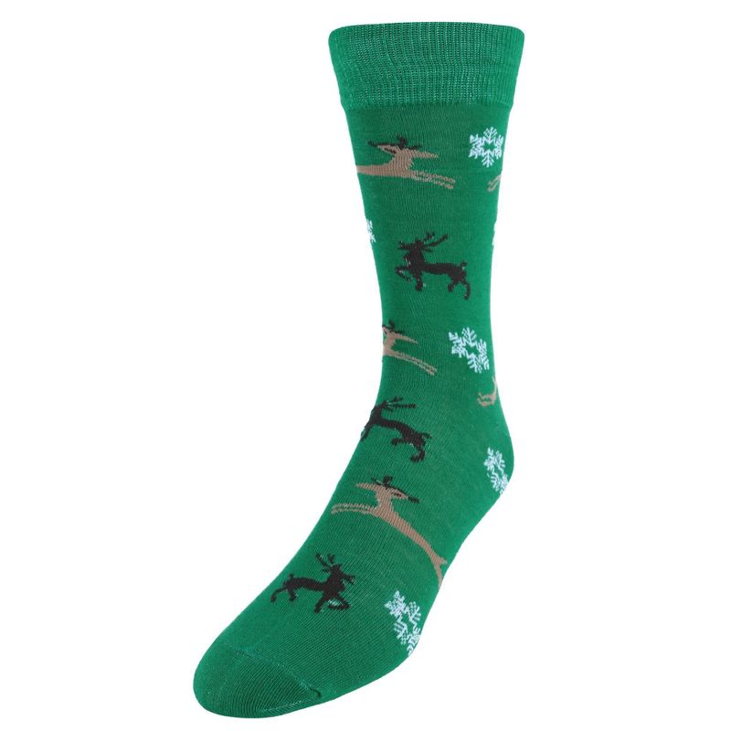 CTM Men's Christmas Holidays Crew Socks (3 Pair Pack), 2 of 5