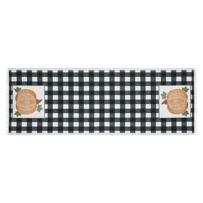 Annie Black Check Pumpkin Runner 12x36 VHC Brands