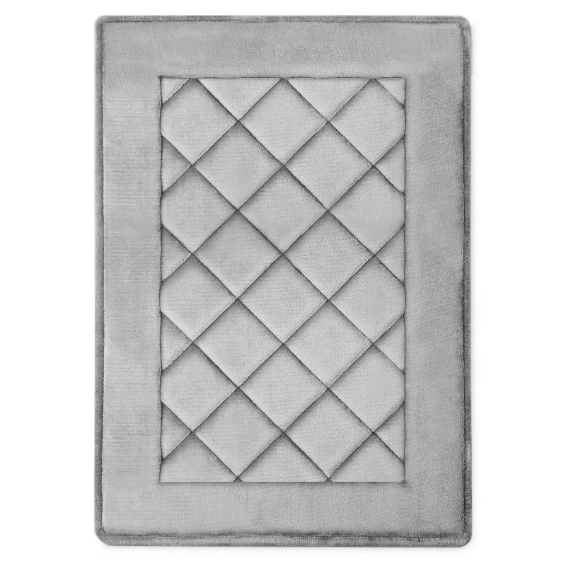 Softlux Extra Thick Charcoal Infused Diamond Memory Foam Runner Bath Mat - Microdry, 1 of 5