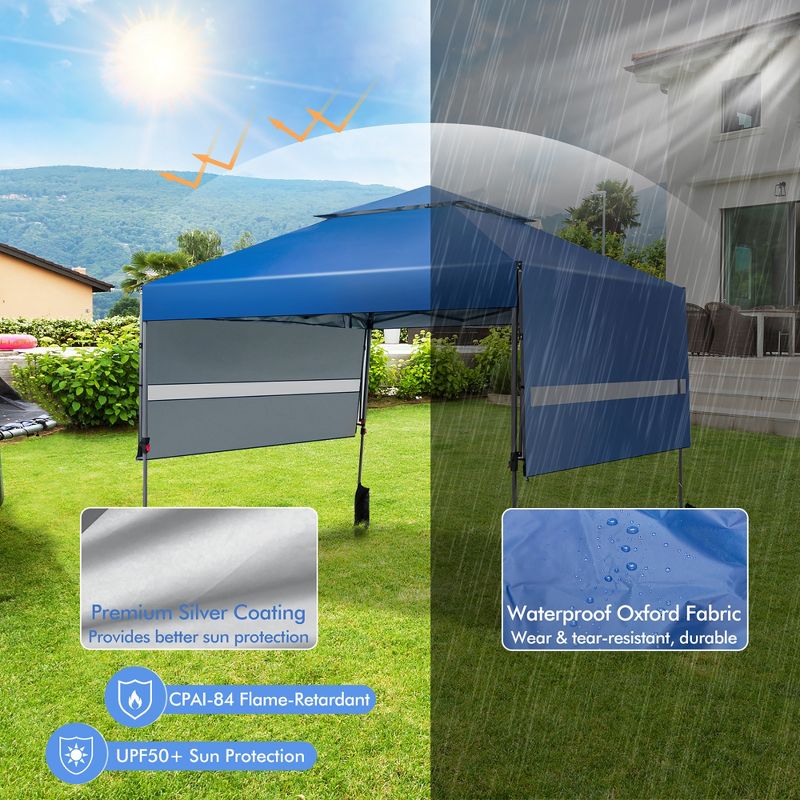 Costway 10'x17.6'Outdoor Instant Pop-up Canopy Tent Dual Half Awnings Adjust Patio, 5 of 11