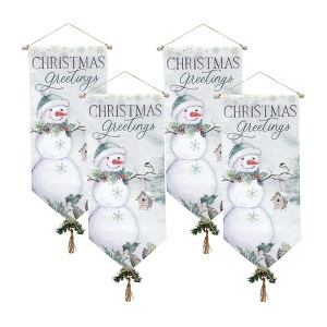 Traditional Christmas Canvas Banner – Festive Wall Decor – Set of 4 by Melrose - 1 of 3