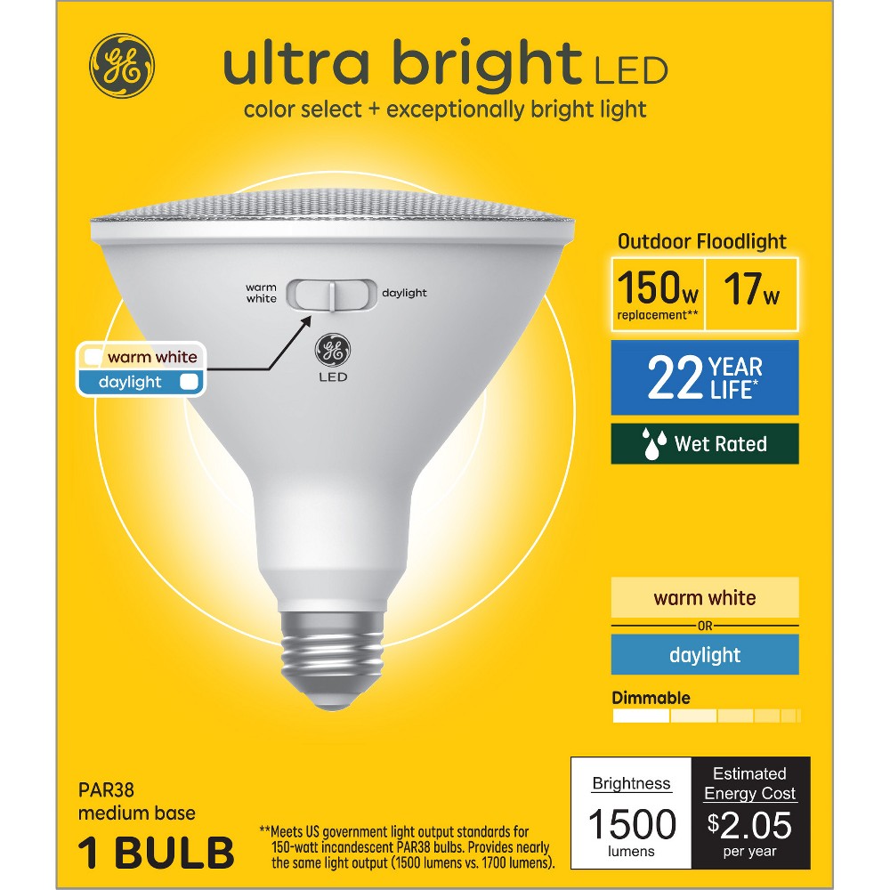 Photos - Light Bulb GE 150W Ultra Bright PAR38 LED Floodlight