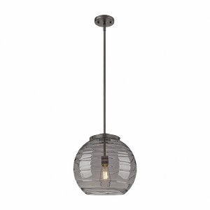 Athens Deco Swirl - 1 Light Stem Hung Pendant In Industrial Style-14.88 Inches Tall and 13.75 Inches Wide - 1 of 1