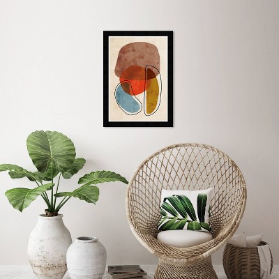18" x 22" Brown and Red Abstract Canvas Print