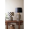 Black and White Checkered Paper Mache Lamp with Shade – 22" Tall by Kalalou - 2 of 4