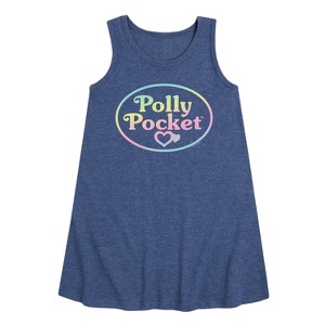 Girls' - Polly Pocket - Polly Pocket Ombre Logo Graphic Sleeveless Aline Dress - 1 of 3