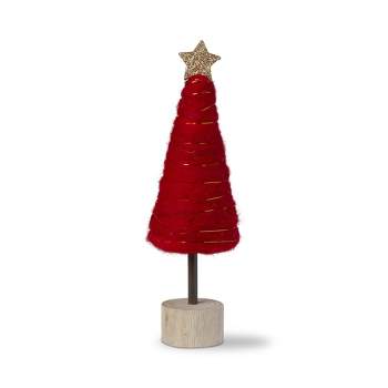 tagltd Cotton Candy Tree Red Mini Christmas Tabletop Decorative Polyester 3.15L x 3.15W x 10H inches