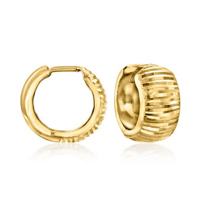 Ross-Simons 10kt Yellow Gold Textured Huggie Hoop Earrings