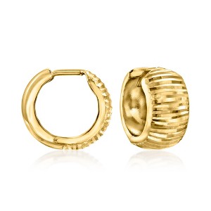 Ross-Simons 10kt Yellow Gold Textured Huggie Hoop Earrings - 1 of 4