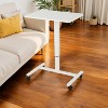 HomeRoots Adjustable White Wood and Stainless Steel Rolling Standing Desk - 2 of 4