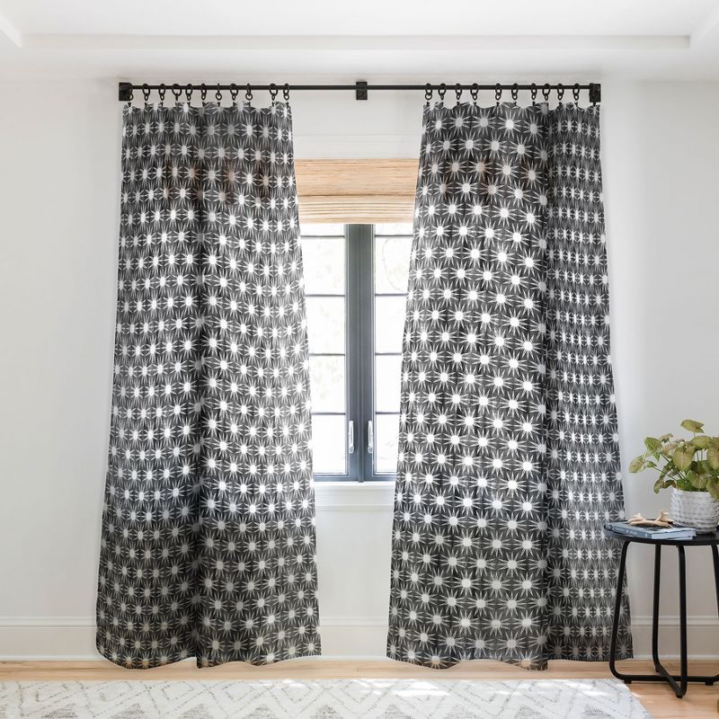 Schatzi Brown Mila Sun Black Single Panel Sheer Window Curtain - Deny Designs, 1 of 7